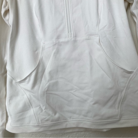 Lululemon White Half Zip Kangaroo Pocket Jacket, Size 12 - Picture 7 of 10